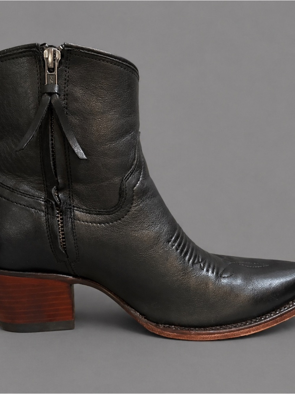 Tecovas The Daisy Boots Black Leather Western Rodeo Ankle Boots Women’s 6.5 - Picture 9 of 15